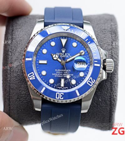 Best Quality Rolex Submariner Blue Rubber Strap Blue Dial Watch